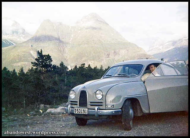 Med Saab på bröllopsresa bland de norska fjällen - 1966