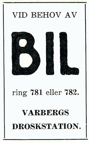 Annons från 1931