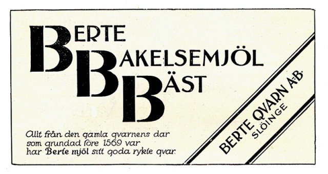 Annons i Vår Bygd 1926