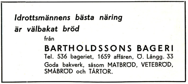 Bartholdssons Bageri, Varberg - 1948