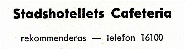 1 - Stadshotellets Cafeteria - 1965
